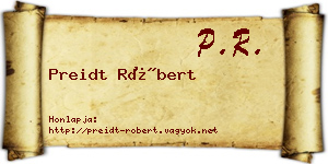 Preidt Róbert névjegykártya